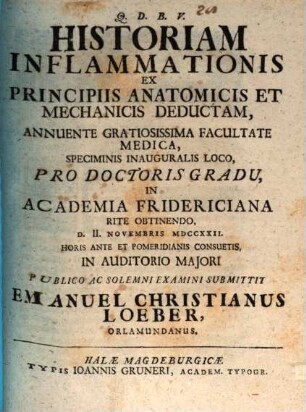 Historia inflammationis, ex principiis anatomicis et mechanicis deducta