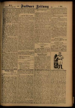 Zweite Ausgabe vom Samstag, den 22. Januar 1916.