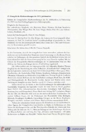 15. Evangelische Kirchenordnungen des 16. Jahrhunderts