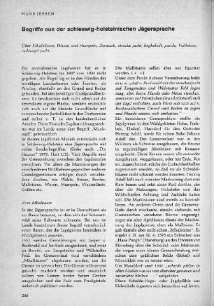 Begriffe aus der schleswig-holsteinischen Jägersprache