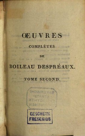 Oeuvres complètes de Boileau Despréaux. 2