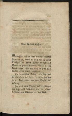 Neue Bekanntschaften.