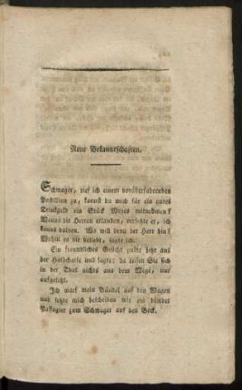 Neue Bekanntschaften.