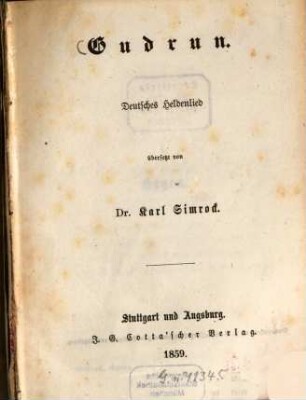 Gudrun : deutsches Heldenlied