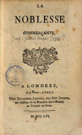 La Noblesse commerçante