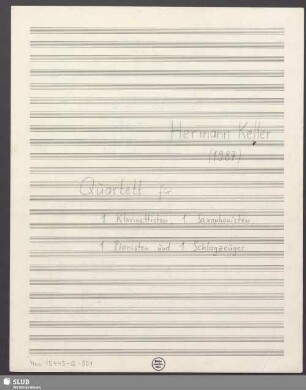 Quartets - Mus.15445-Q-501 : orch