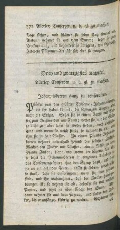 Drey und zwanzigstes Kapitel. Allerley Conserven u.d.gl. zu machen