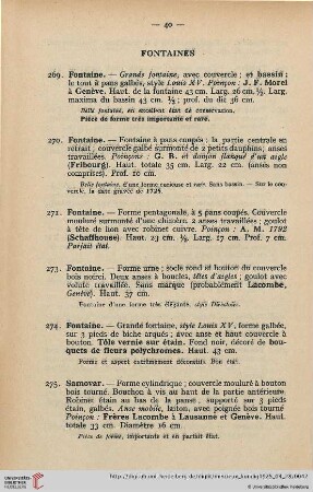 Fontaines (Nr. 269-275)