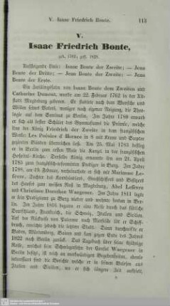 V. Isaac Friedrich Bonte, geb. 1762; gest. 1829