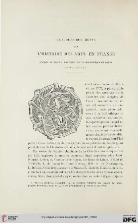 2. Pér. 35.1887: Quelques documents sur l'histoire des arts en France, 1 : d'après un recueil manuscrit de la Bibliothèque de Rouen