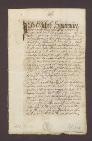 Schuldverschreibung von Michael Hagenauer von Stollhofen gegen die Frühmesser daselbst