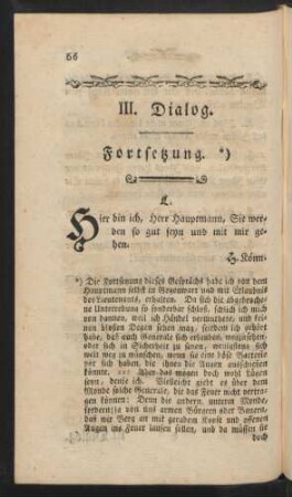 III. Dialog.