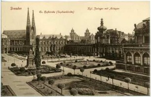 Dresden. Zwinger mit Anlagen und Sophienkirche