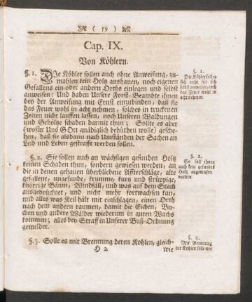 Cap. IX. Von Köhlern.