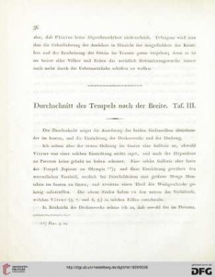 Durchschnitt des Tempels nach der breite. Taf. III.