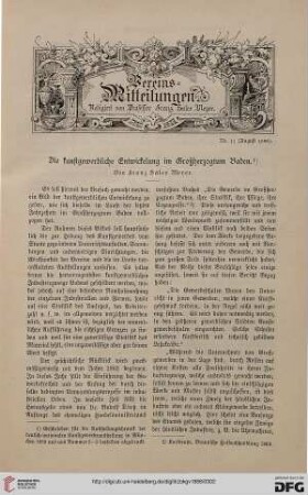 Vereinsmitteilungen Nr. 11 (August 1888)