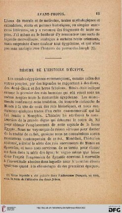 Résumé de l'histoire d'Égypte