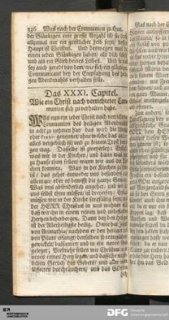 Das XXXI. Capitel. Wie ein Christ nach verrichteter Communion sich zu verhalten habe.