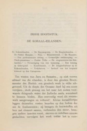 Zesde hoofdstuk. De koraal-eilanden