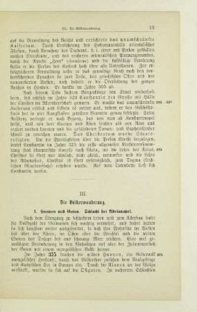 III. Die Völkerwanderung