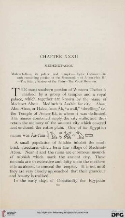 Chapter XXXII: Medinet-Abou