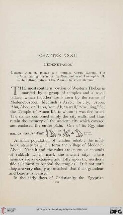 Chapter XXXII: Medinet-Abou