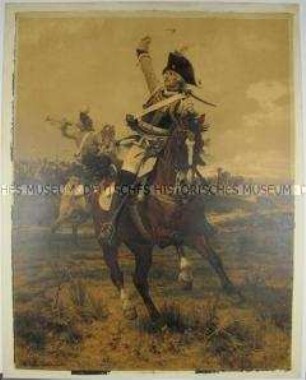 General Seydlitz vor der Schlacht bei Roßbach zu Pferde