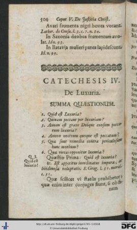 Catechesis IV. De Luxuria.