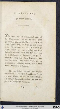 Einleitung zu wilden Gestüten.