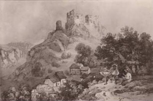 Falkenstein a. Donnersberg. Aquarell von Th. Verhas