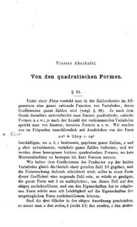 Vierter Abschnitt. Von den quadratischen Formen.
