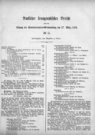 No. 15, 27. März 1879