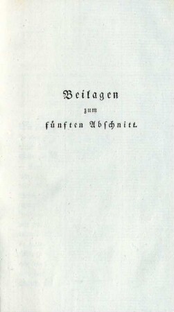 Beilagen zum fünften Abschnitt