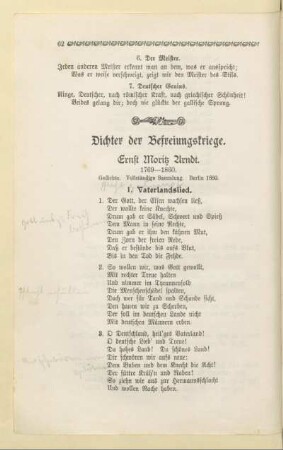 Dichter der Befreiungskriege