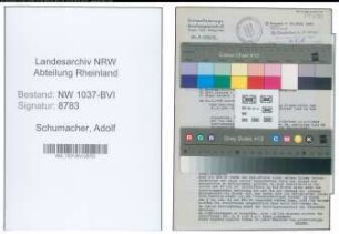Entnazifizierung Adolf Schumacher , geb. 30.08.1906 (Angestellter)