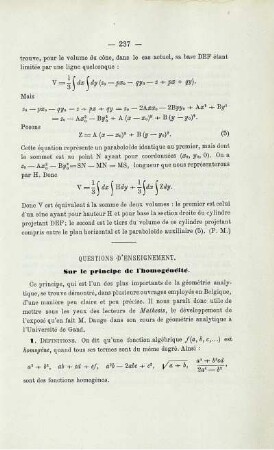 QUESTIONS D'ENSEIGNEMENT.