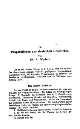 Präparationen zur deutschen Geschichte