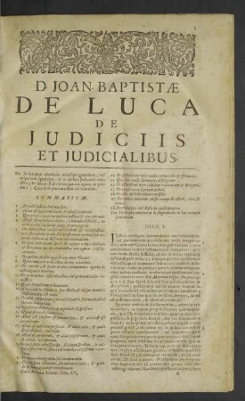 De Judiciis et Judicialibus.
