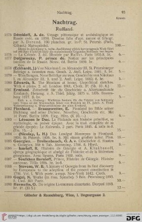 Nachtrag (Nr. 1075 - 1130)
