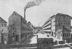 Kattundruckerei von Pflugbeil und Companie B. G. : Kattunfabrik Pfugbeil und Comp., Chemnitz, um 1840