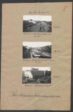 In Belgien 1914: Antwerpen: Porte Leopold, Kasernhof