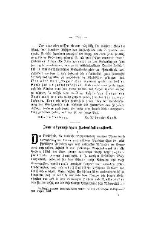 Zum ostpreußischen Kolonialstreit