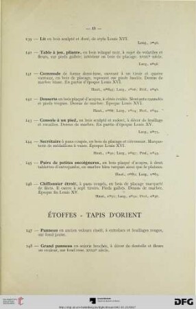 Étoffes – Tapis d‘Orient (Nr. 147-153)