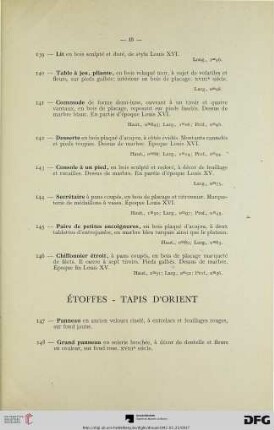 Étoffes – Tapis d‘Orient (Nr. 147-153)