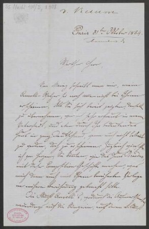 Brief an B. Schott's Söhne : 31.10.1854