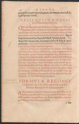 De Iis Qui In Haeresi & Schismate baptizati sunt.