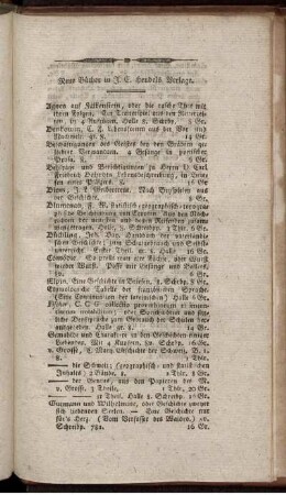 Neue Bücher in J. C. Hendels Verlage.