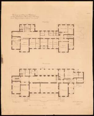 Wohnhaus Franz Wertheim, Berlin-Grunewald: Grundrisse Hauptgeschoss und OG, 1:100