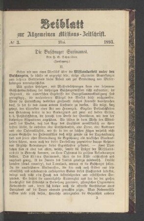 Beiblatt N° 3. Mai. 1893