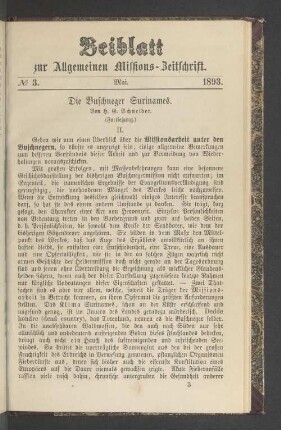 Beiblatt N° 3. Mai. 1893